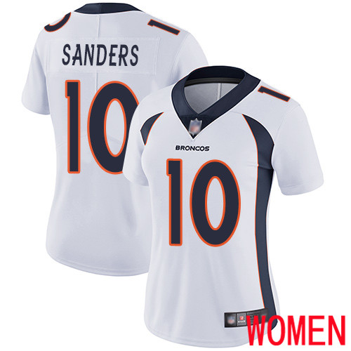 Women Denver Broncos #10 Emmanuel Sanders White Vapor Untouchable Limited Player Football NFL Jersey->women nfl jersey->Women Jersey